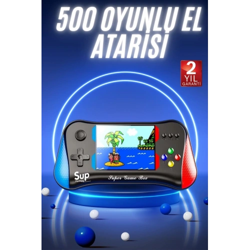BFS 500 Oyunlu Retro Sup Konsolu Taşınabilir Mini Gamepad 3,5 İnç Ekran