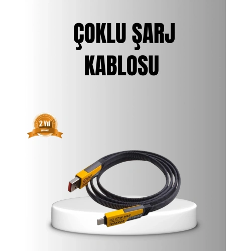BFS 65W 4’ü 1 Arada Örgülü Hızlı Şarj Kablosu USB-C USB-A Çoklu Şarj Dayanıklı