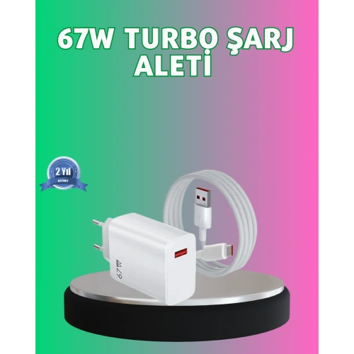 BFS 67 Watt Güçlü Turbo Şarj Aleti Samsung Note 10 Note 20 Uyumlu