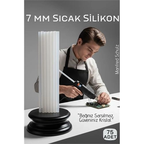 BFS 75li Set: 7mm İnce Ultra-Şeffaf Profesyonel Sıcak Silikon – Kristal Berraklığında Güçlü Yapışkan