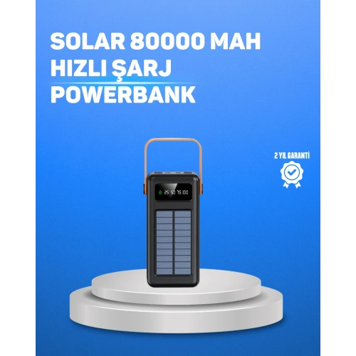 BFS 80000 mAh Yüksek Kapasiteli Powerbank Göstergeli Solar Şarj Cihazı