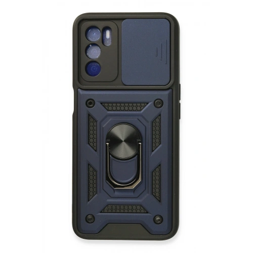 BFS   A16 Kılıf Pars Lens Yüzüklü Silikon - Lacivert