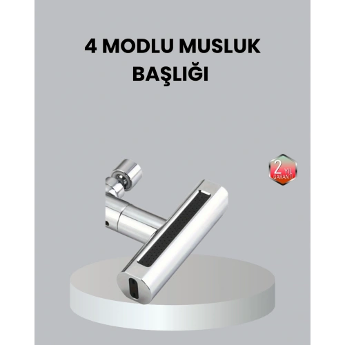 BFS ABS Pirinç Alaşımlı Musluk Başlığı 4 Modlu 360° Dönebilen ve Ekonomik