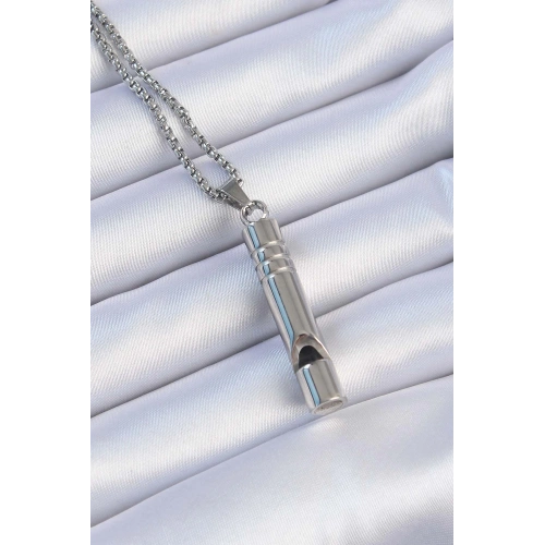 BFS Acil Durum Düdüğü 316L Çelik Kararma Yapmaz Yüksek Desibel Kolye Unisex