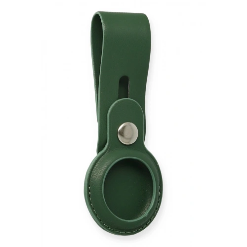 BFS  Airtag Askılı Deri Kılıf - Koyu Yeşil