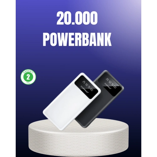 BFS Akıllı LCD Ekranlı 20.000mAh Powerbank PD + USB + Type-C