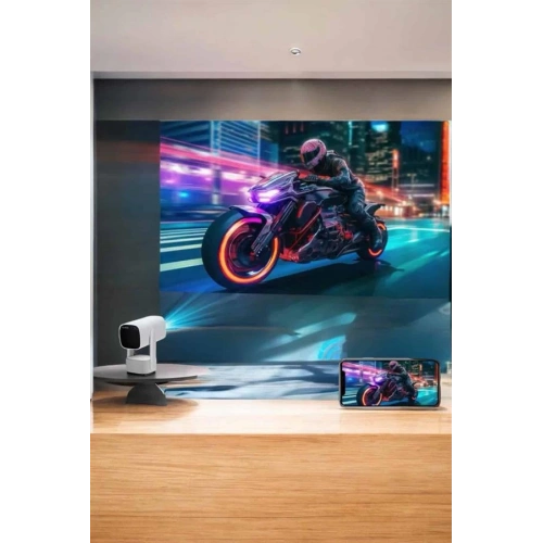 BFS Akıllı Projeksiyon Powerbankli Taşınabilir Sinema Projektörü 4k HD Kaliteli