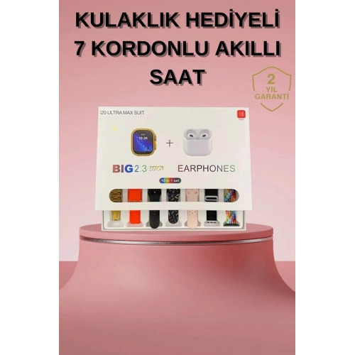 BFS Akıllı Saat Bluetooth Kulaklık Hediyeli Bildirim Görme Sesli Görüşme Çoklu Kordon