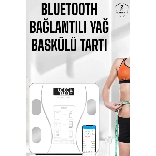 BFS Akıllı Tartı Dijital Baskül Yağ Su Kas Vücut Kitle Kilo Ölçer Tartı