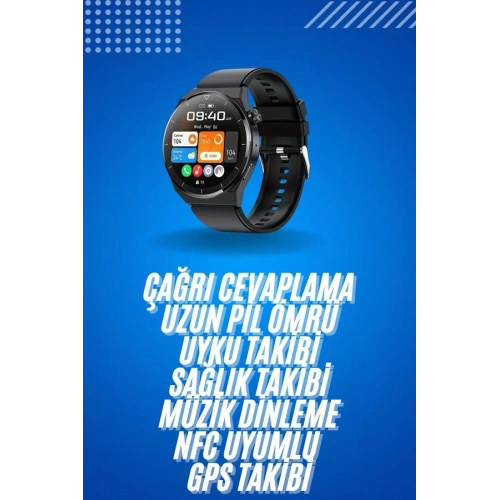 BFS Amoled Ekran Metal Deri Silikon Kordonlu Uyku ve Sağlık Takibi