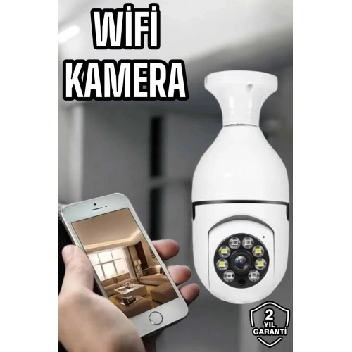 BFS Ampul Görünümlü Güvenlik Kamerası Duylu Wifi Kamerası Dönebilen
