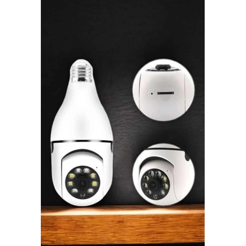 BFS Ampul Görünümlü Güvenlik Kamerası Duylu Wifi Kamerası Dönebilen