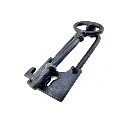 BFS Antika Tarz Dekoratif Pirinç Anahtar Kapı Tokmağı, Taktak - 170x60mm, Oksit