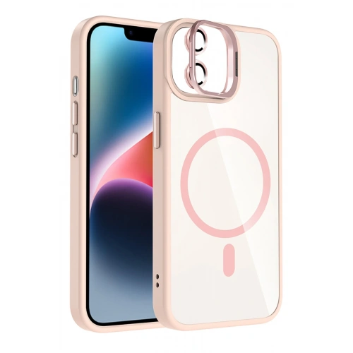 BFS  Apple iPhone 11 Remim Lensli Magsafe Standlı Kapak - Pembe