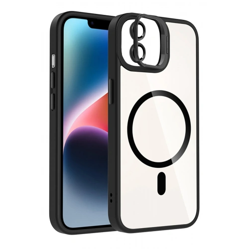 BFS  Apple iPhone 11 Remim Lensli Magsafe Standlı Kapak - Siyah