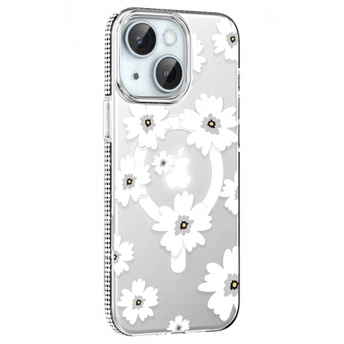 BFS  Apple iPhone 14 Floral Magsafe Kapak - Beyaz