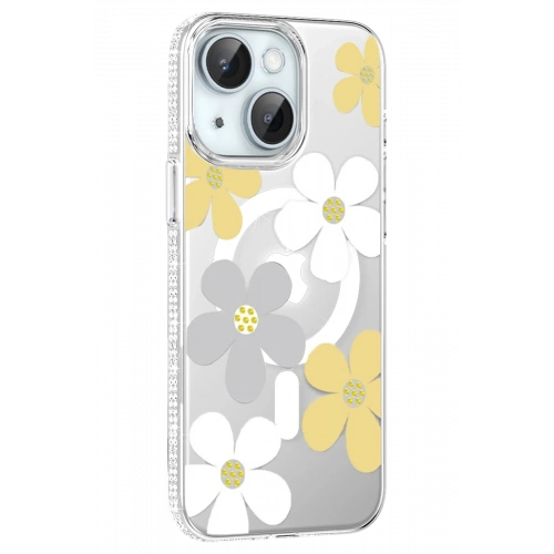 BFS  Apple iPhone 14 Floral Magsafe Kapak - Sarı