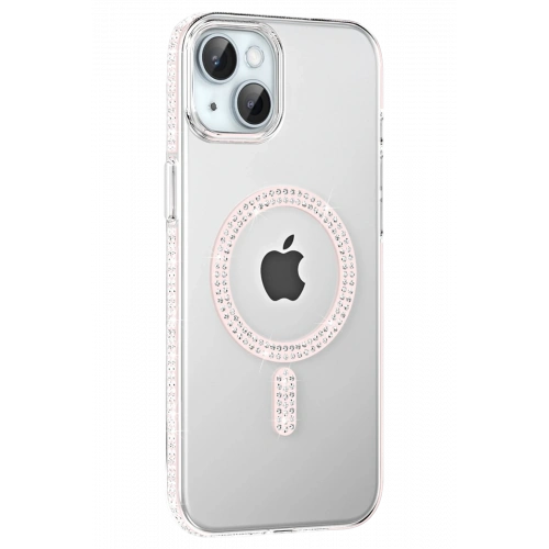 BFS  Apple iPhone 14 Move Taşlı Magsafe Kapak - Gümüş