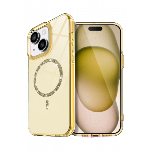 BFS  Apple iPhone 15 Live Diamond Magsafe Kapak - Sarı