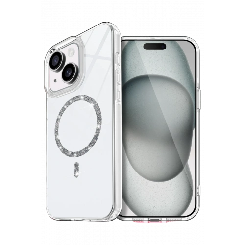 BFS  Apple iPhone 15 Plus Live Diamond Magsafe Kapak - Şeffaf