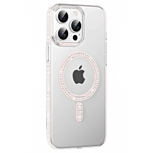 BFS  Apple iPhone 15 Pro Move Taşlı Magsafe Kapak - Gümüş