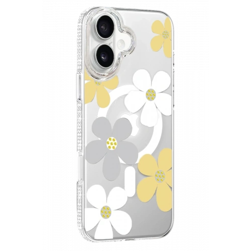 BFS  Apple iPhone 16 Floral Magsafe Kapak - Sarı