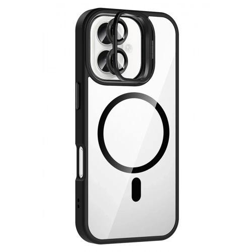 BFS  Apple iPhone 16 Plus Remim Lensli Magsafe Standlı Kapak - Siyah