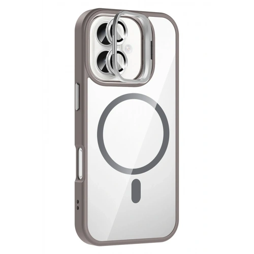 BFS  Apple iPhone 16 Plus Remim Lensli Magsafe Standlı Kapak - Titan Gri