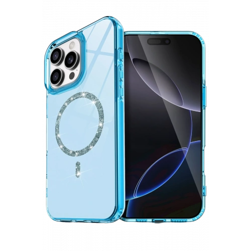BFS  Apple iPhone 16 Pro Live Diamond Magsafe Kapak - Mavi