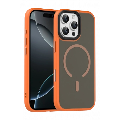 BFS  Apple iPhone 16 Pro Max Megane Magsafe Kapak - Turuncu