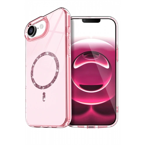 BFS  Apple iPhone 16E Live Diamond Magsafe Kapak - Pembe