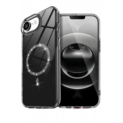 BFS  Apple iPhone 16E Live Diamond Magsafe Kapak - Siyah