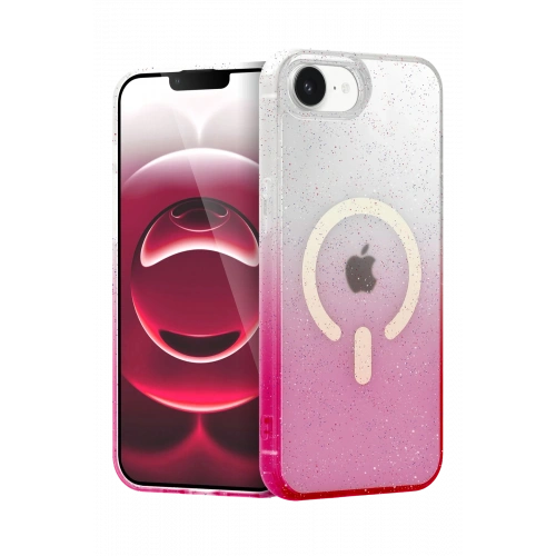 BFS Apple iPhone 16E Pummel Shiny Magsafe Kapak - Pembe