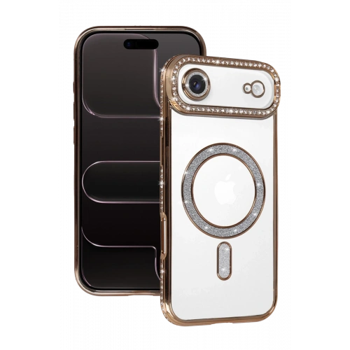 BFS  Apple iPhone 17 Air Joke Simli Magneticsafe Kılıf - Gold