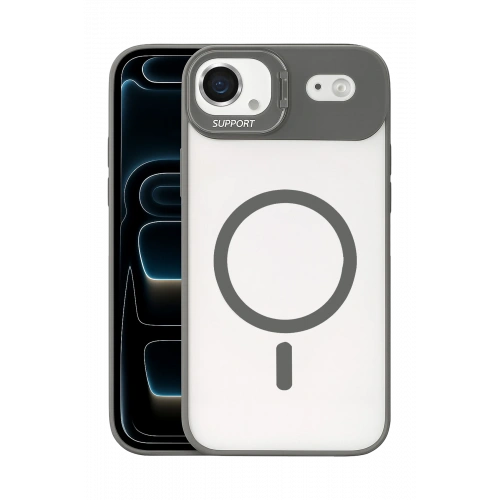 BFS  Apple iPhone 17 Air Remim Lensli Magsafe Standlı Kapak - Titan Gri
