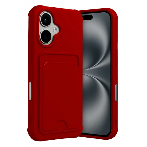 BFS  Apple iPhone 17 Kelvin Kartvizitli Silikon - Kırmızı