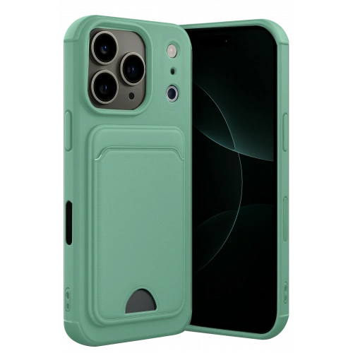 BFS  Apple iPhone 17 Pro Kelvin Kartvizitli Silikon - Açık Yeşil