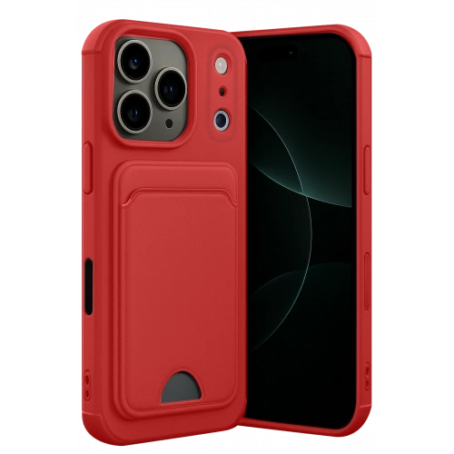 BFS  Apple iPhone 17 Pro Kelvin Kartvizitli Silikon - Kırmızı
