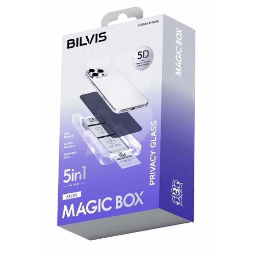 BFS  Apple iPhone 17 Pro Max Bilvis 5in1 5D Magic Hayalet Cam Ekran Koruyucu - Siyah