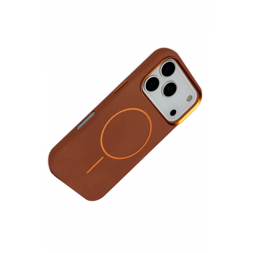 BFS  Apple iPhone 17 Pro Max Luno Deri Magsafe Kapak - Kahverengi