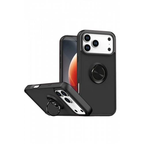 BFS  Apple iPhone 17 Pro Montreal Yüzüklü Silikon Kapak - Siyah