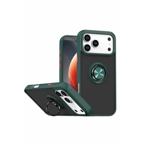 BFS  Apple iPhone 17 Pro Montreal Yüzüklü Silikon Kapak - Yeşil