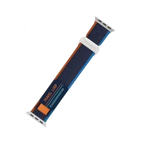 BFS  Apple Watch 42mm Alice Kumaş Kordon - Mavi-Turuncu