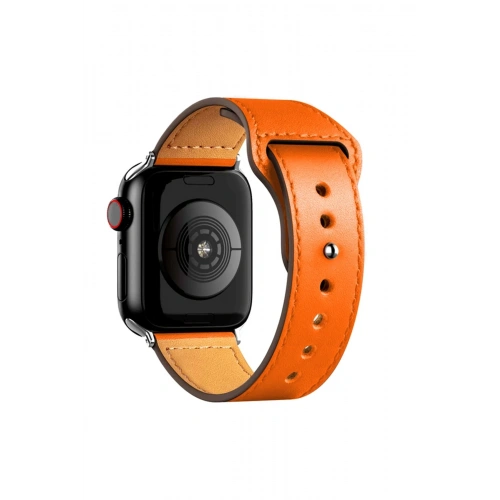 BFS  Apple Watch 42mm KR415 Luaz Deri Kordon - Turuncu