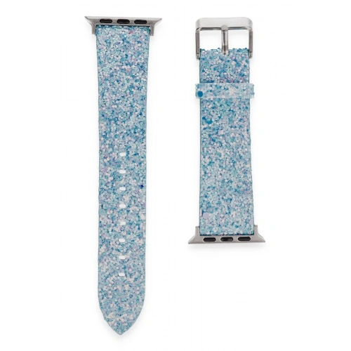 BFS  Apple Watch 42mm Starry Taşlı Kordon - Turkuaz