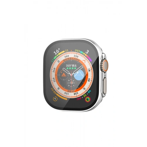 BFS  Apple Watch Ultra 49mm Legend Camlı Kasa Ekran Koruyucu - Gümüş