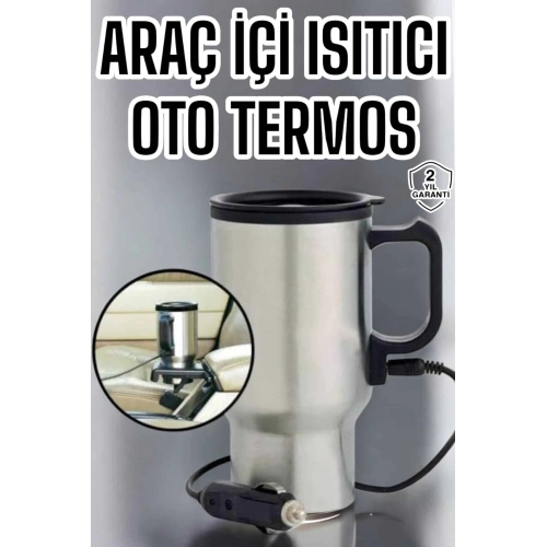 BFS Araç İçi Çelik Su Isıtıcı Termos Bardak Çakmak Girişli Kupa Görünümlü