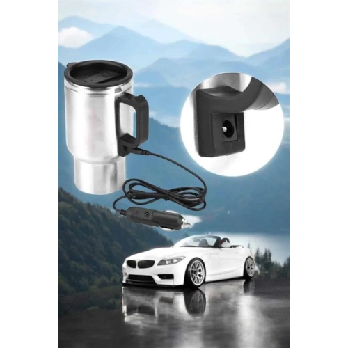 BFS Araç İçi Çelik Su Isıtıcı Termos Bardak Çakmak Girişli Kupa Görünümlü