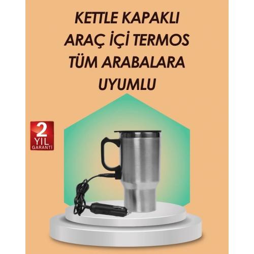 BFS Araç İçi Isıtıcı Termos Bardak Paslanmaz Çelik