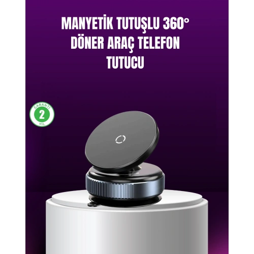 BFS Araç İçi Manyetik Telefon Tutucu 360° Döner Vakumlu Stand